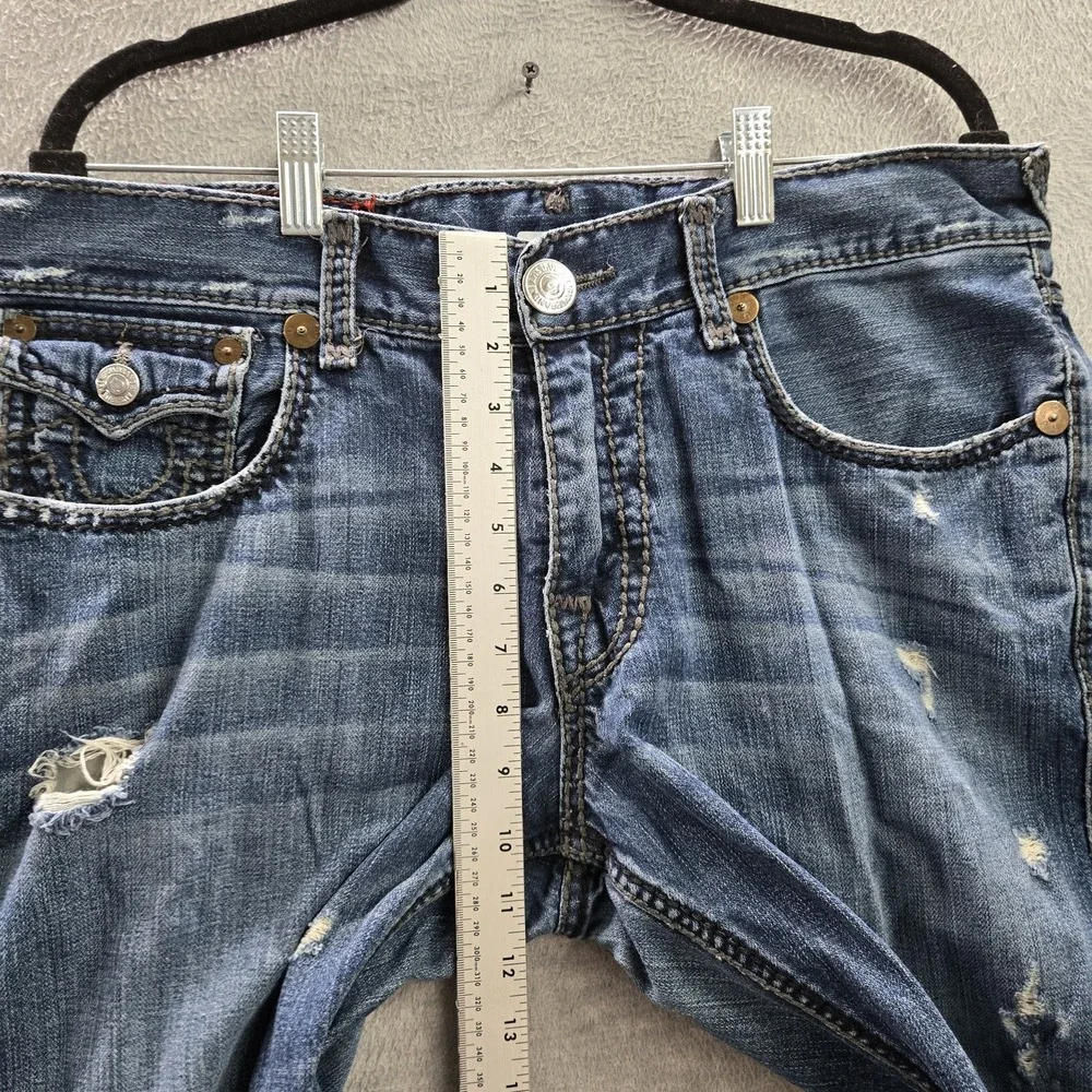 VINTAGE True Religion Men Jeans‎ 34 Blue Denim Billy Giant Big T Baggy 90s USA